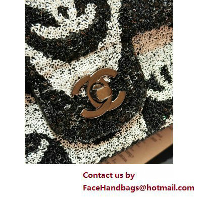 Chanel Sequins Medium Classic Flap Bag Black  &  White 2025